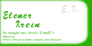 elemer krein business card